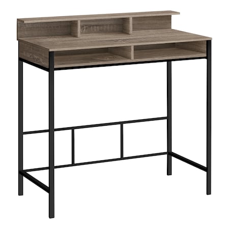 Monarch Specialties Computer Desk, Home Office, Standing, Storage Shelves, 48"L, Work, Laptop, Metal, Brown, Black I 7702